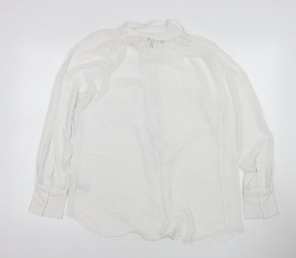 Womens UK Size M Zara White Basic Button-Up