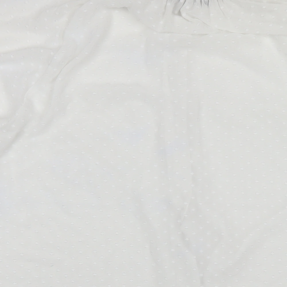 Womens UK Size M Zara White Basic Button-Up