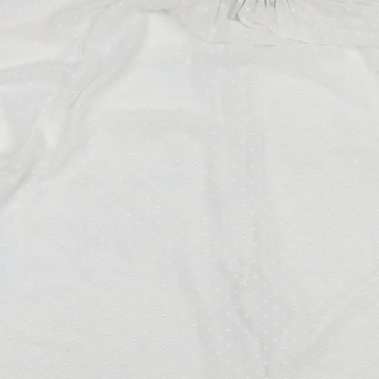 Womens UK Size M Zara White Basic Button-Up