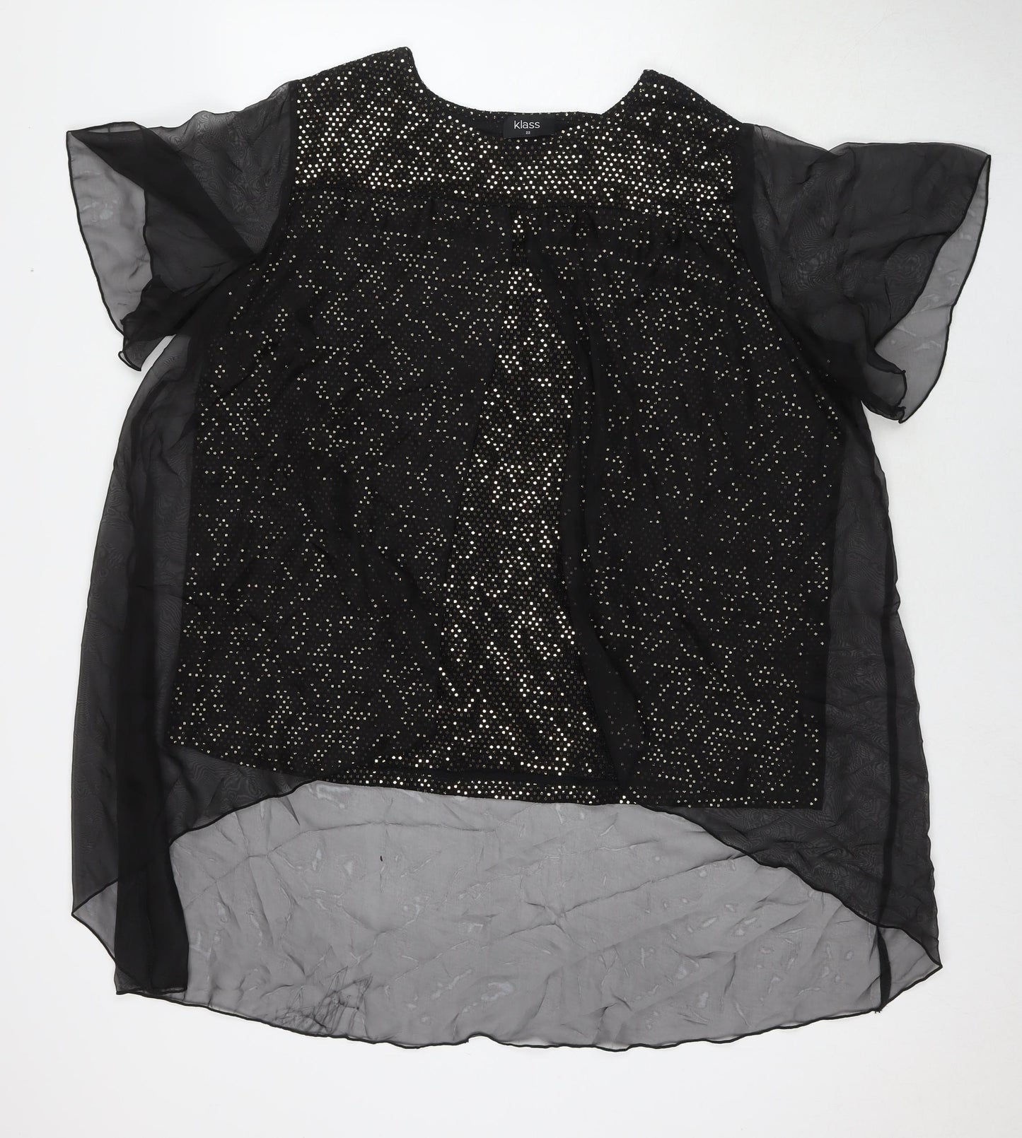 Womens UK Size 22 Klass Black Basic Blouse