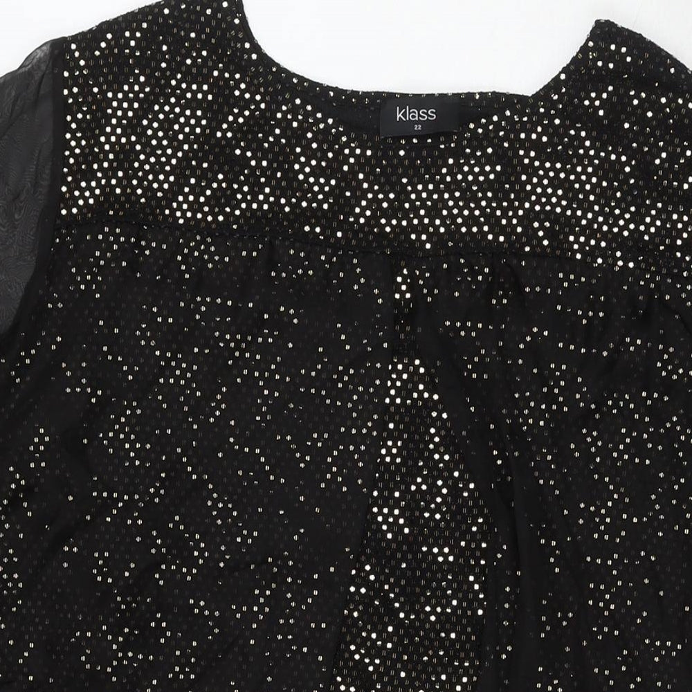 Womens UK Size 22 Klass Black Basic Blouse