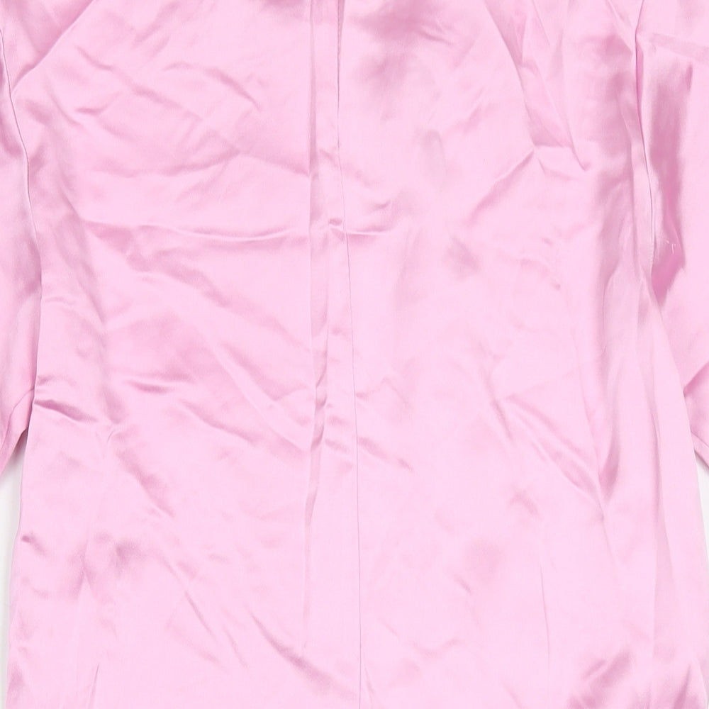 Zara Womens Pink Polyester A-Line Size XS Round Neck Zip