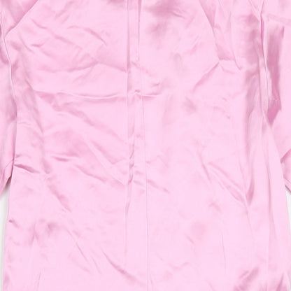 Zara Womens Pink Polyester A-Line Size XS Round Neck Zip