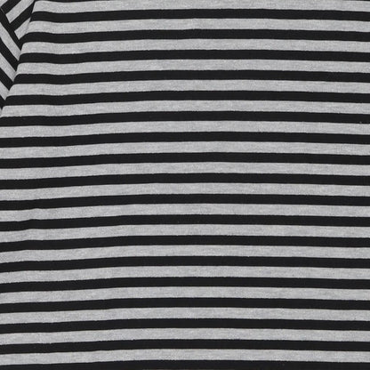 Select Womens Grey Striped Polyester Jumper Dress Size 8 Round Neck Pullover