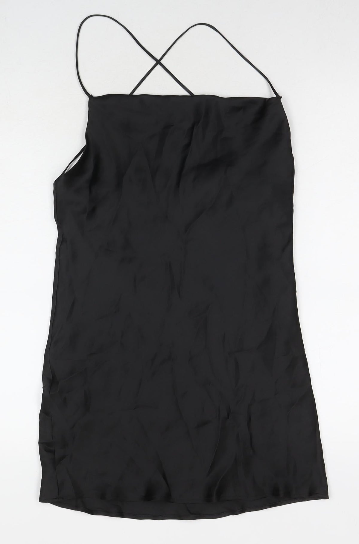 Zara Womens Black Polyester Mini Size XS Square Neck Pullover