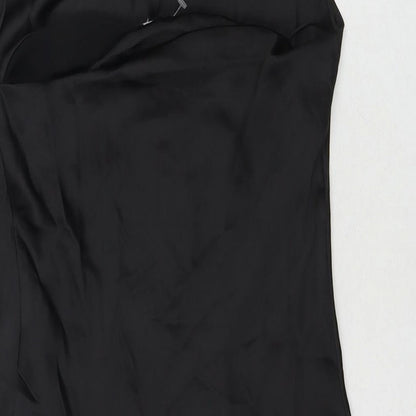 Zara Womens Black Polyester Mini Size XS Square Neck Pullover