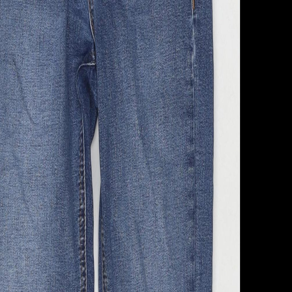 Topshop Womens Blue Cotton Skinny Jeans Size 24 in L30 in Regular Zip