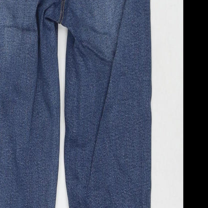 Topshop Womens Blue Cotton Skinny Jeans Size 24 in L30 in Regular Zip