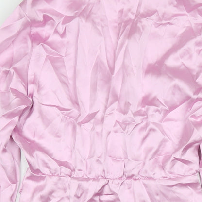 Zara Womens Pink Polyester A-Line Size S Collared Zip
