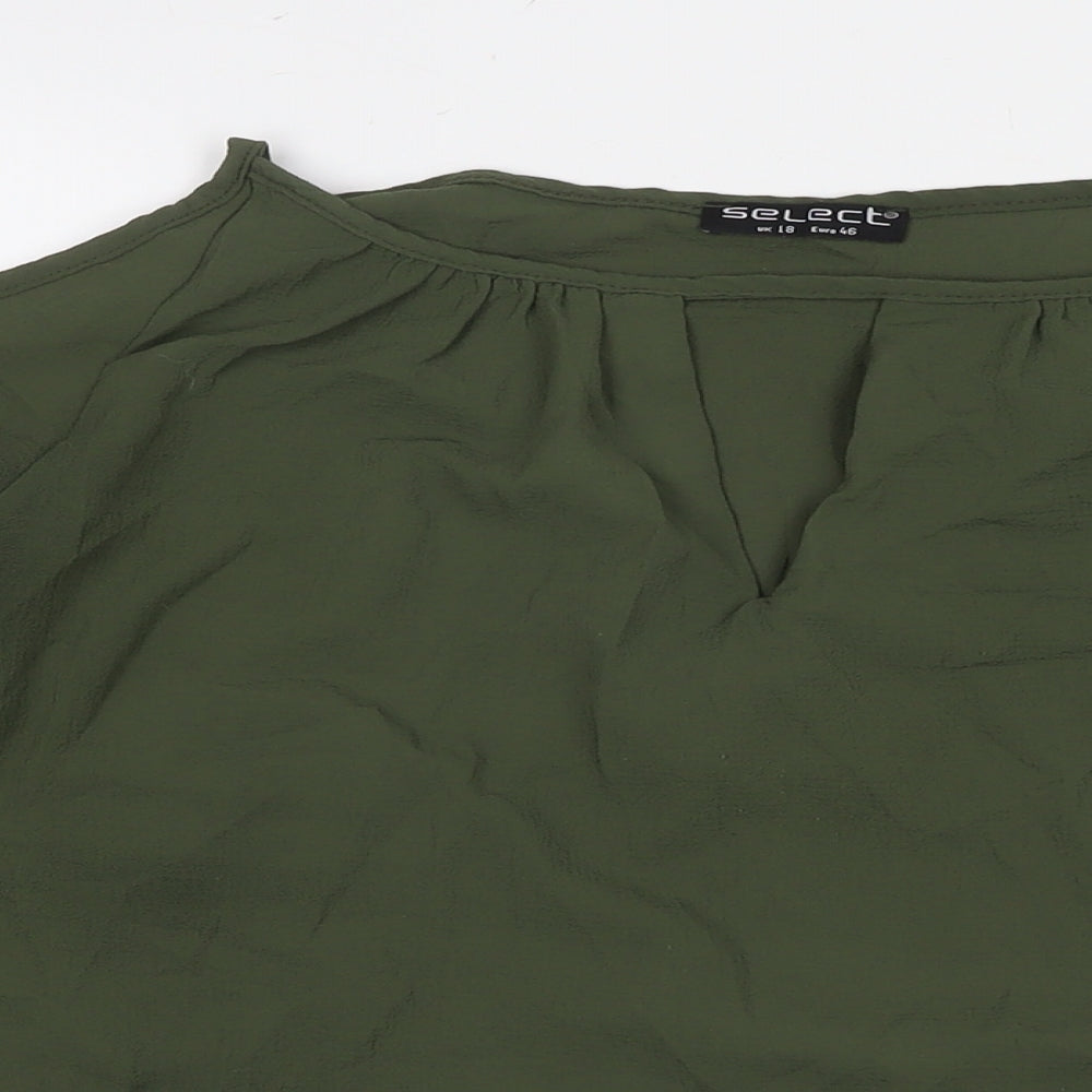 Womens UK Size 18 Select Green Basic Blouse