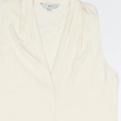 Womens UK Size 10 NEXT White Basic Tank