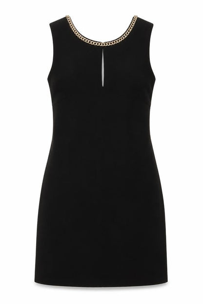 Classic Tricot Womens Black Polyester Bodycon Size S V-Neck Zip - Size S/M