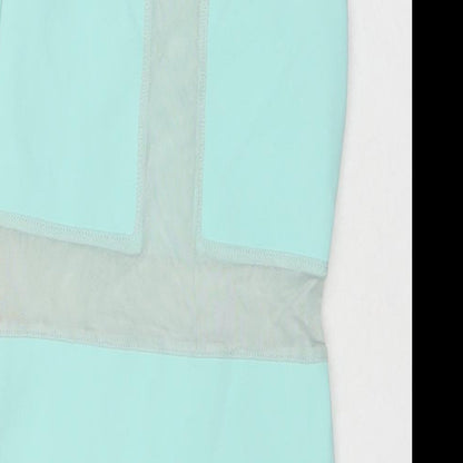 Topshop Womens Blue Polyester Bodycon Size 8 Round Neck Pullover
