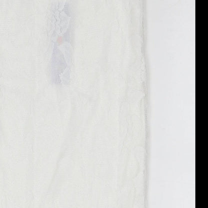 Love Womens White Polyester A-Line Skirt Size 8