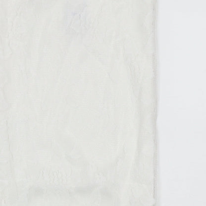 Love Womens White Polyester A-Line Skirt Size 8