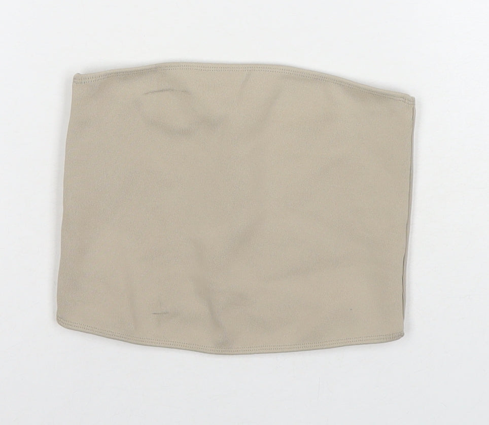 Womens UK Size S Zara Beige Basic Tank