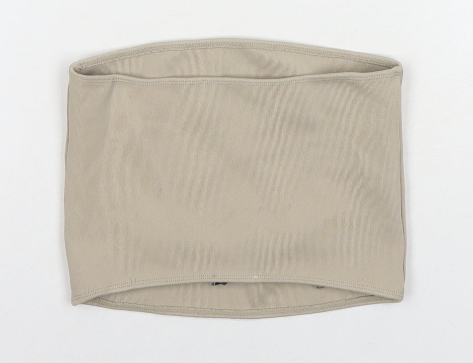 Womens UK Size S Zara Beige Basic Tank