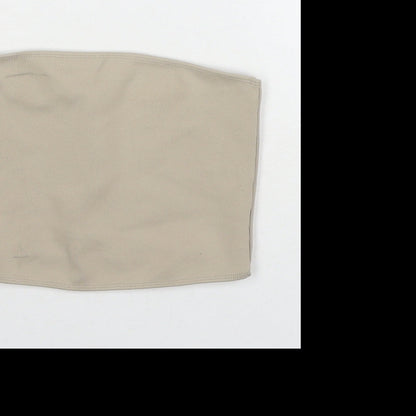Womens UK Size S Zara Beige Basic Tank