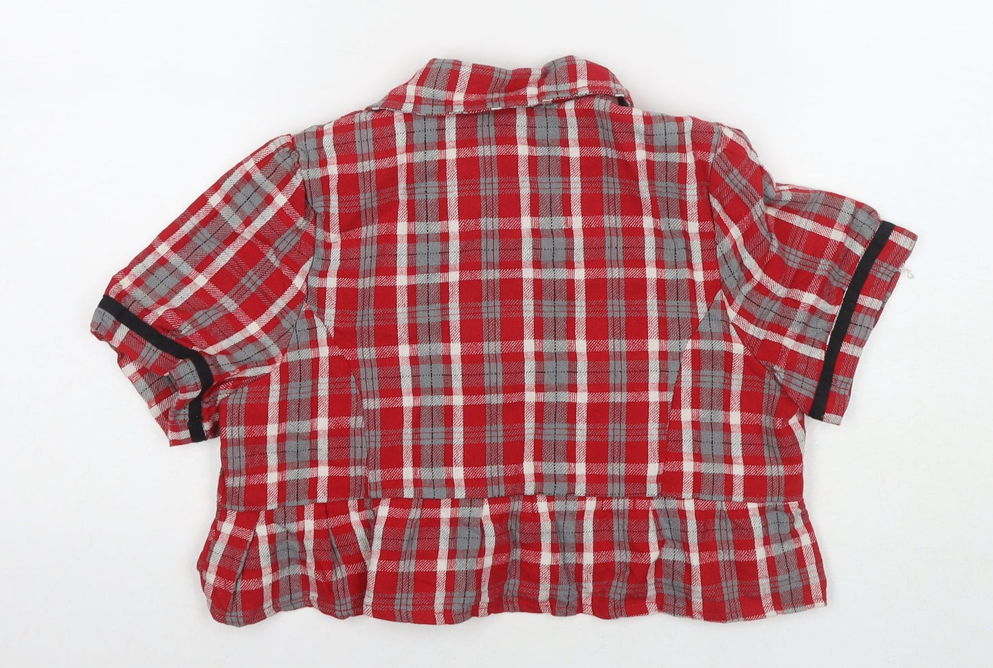 Cotton On Womens Red Check Jacket Blazer Size M Button