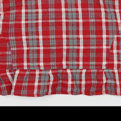 Cotton On Womens Red Check Jacket Blazer Size M Button