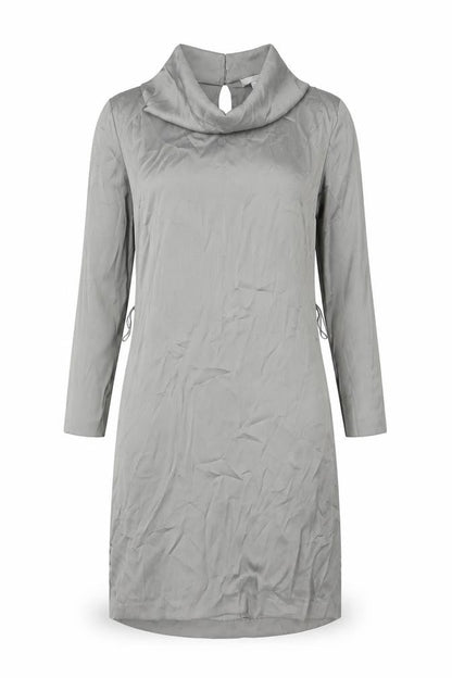 H&M Womens Grey Polyester A-Line Size 6 Cowl Neck Button