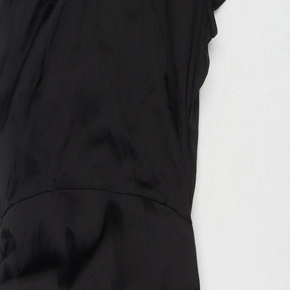 PARISIAN SIGNATURE Womens Black Polyester A-Line Size 12 V-Neck Zip