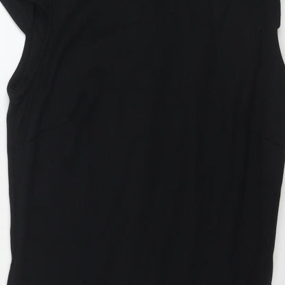 Marks and Spencer Womens Black Polyester A-Line Size 12 Round Neck Zip
