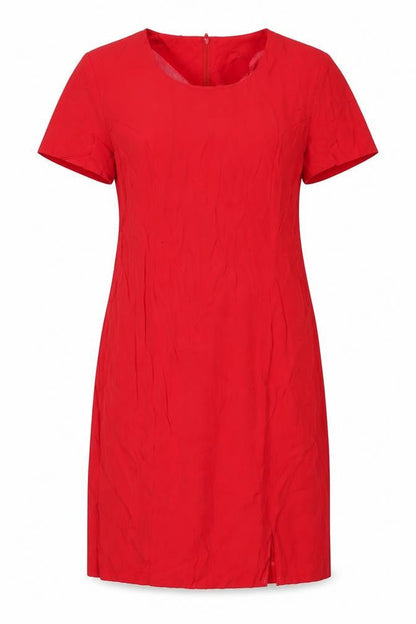 Jennifer James Womens Red Viscose A-Line Size 4 Round Neck Zip