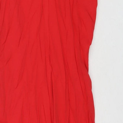 Jennifer James Womens Red Viscose A-Line Size 4 Round Neck Zip