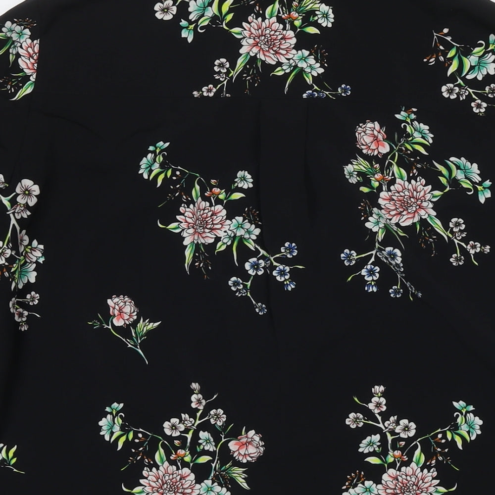 Womens UK Size 8 H&M Black Basic Button-Up