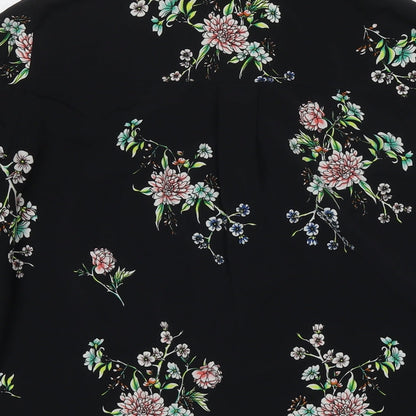 Womens UK Size 8 H&M Black Basic Button-Up
