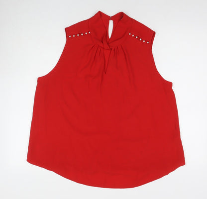 Womens UK Size 14 Dorothy Perkins Red Basic Tank