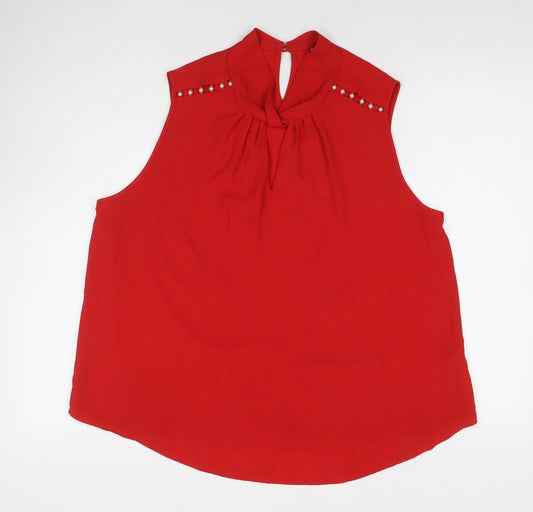 Womens UK Size 14 Dorothy Perkins Red Basic Tank