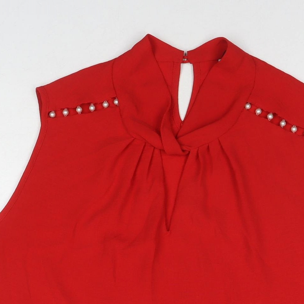 Womens UK Size 14 Dorothy Perkins Red Basic Tank