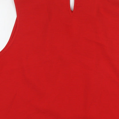 Womens UK Size 14 Dorothy Perkins Red Basic Tank