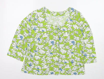 Womens UK Size L Adini Green Basic Button-Up