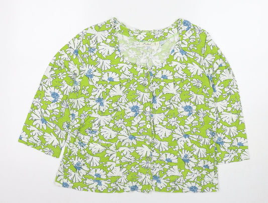 Womens UK Size L Adini Green Basic Button-Up
