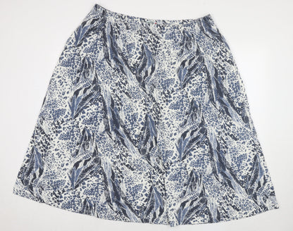 Poppy Womens Blue Geometric Polyester Maxi Skirt Size 26