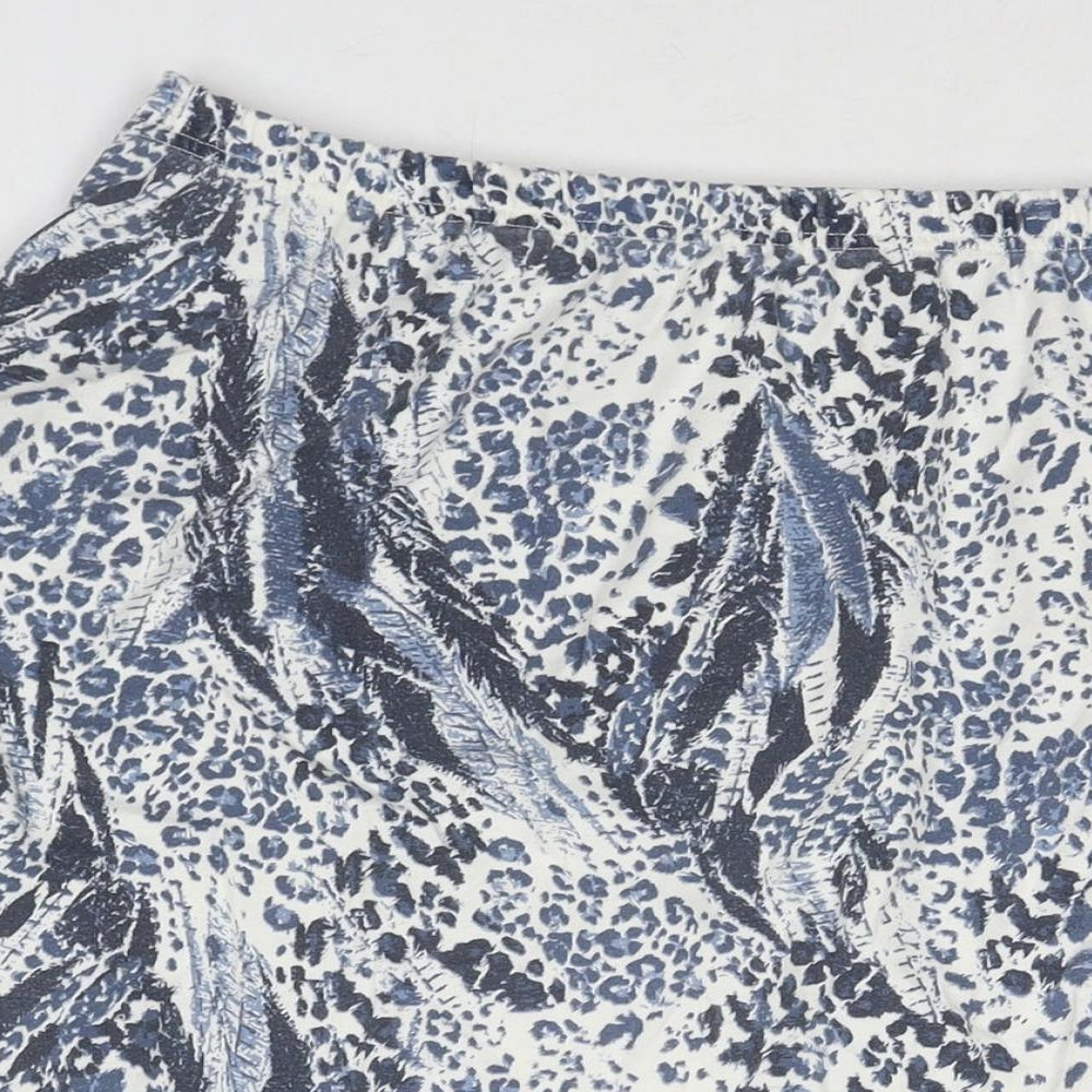 Poppy Womens Blue Geometric Polyester Maxi Skirt Size 26