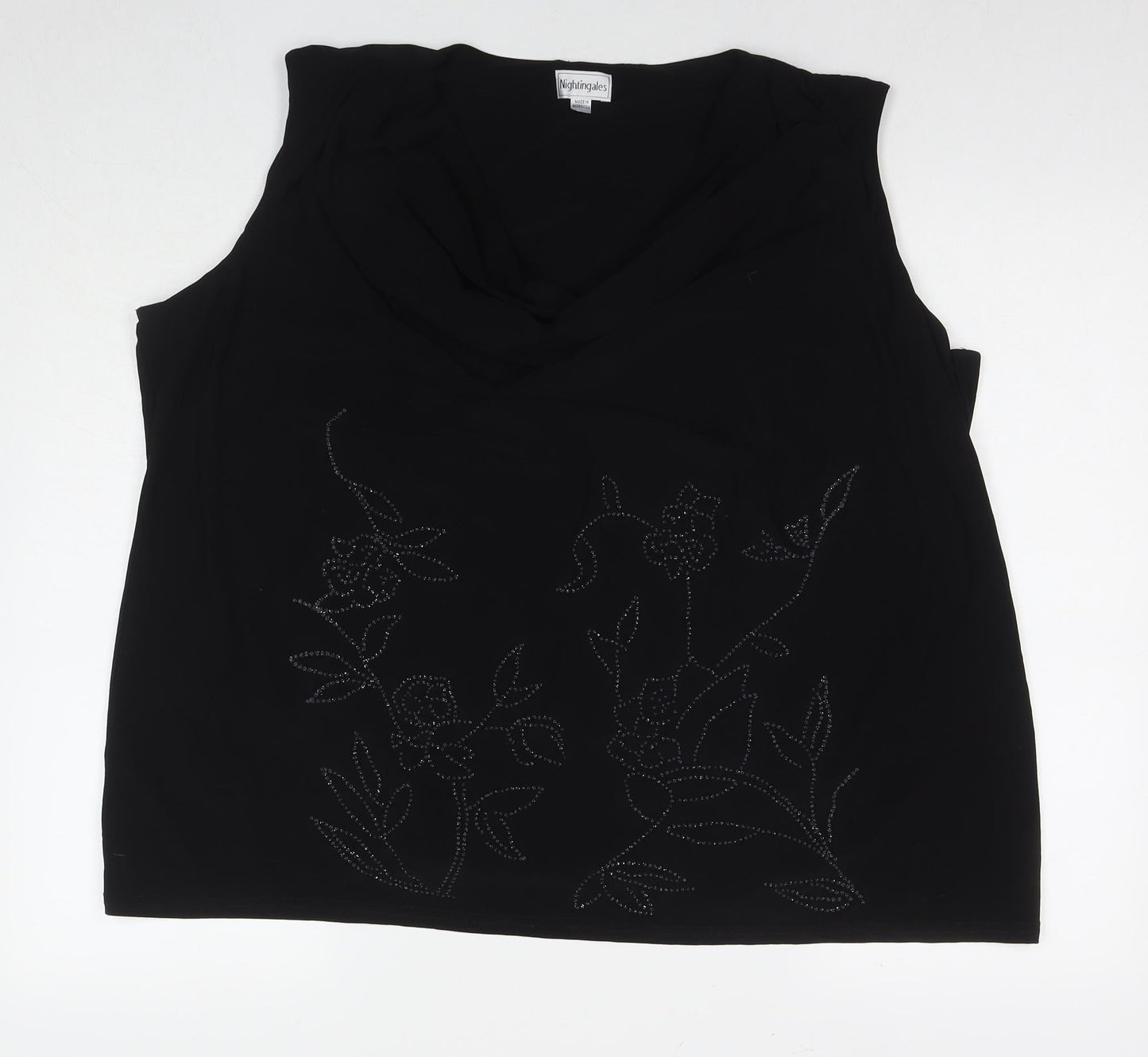 Womens UK Size 30 Nightingales Black Basic Tank