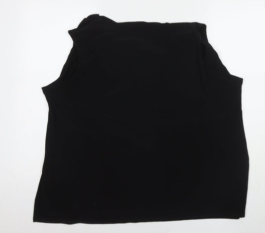 Nightingales Womens Black Polyester Basic Tank Size 30 Round Neck - Beaded Detail