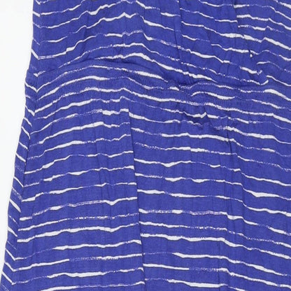 Gap Womens Blue Geometric Viscose A-Line Size L V-Neck Pullover