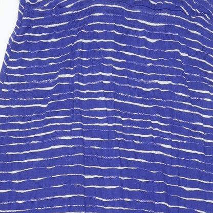 Gap Womens Blue Geometric Viscose A-Line Size L V-Neck Pullover