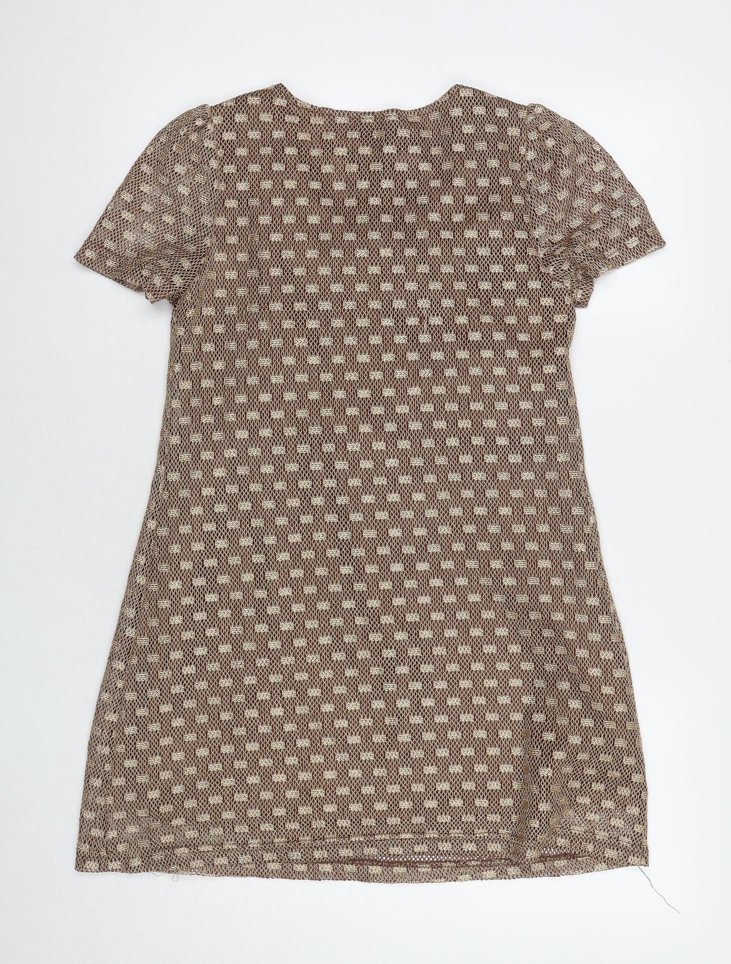 Pussycat London Womens Beige Polyamide A-Line Size S Round Neck Pullover