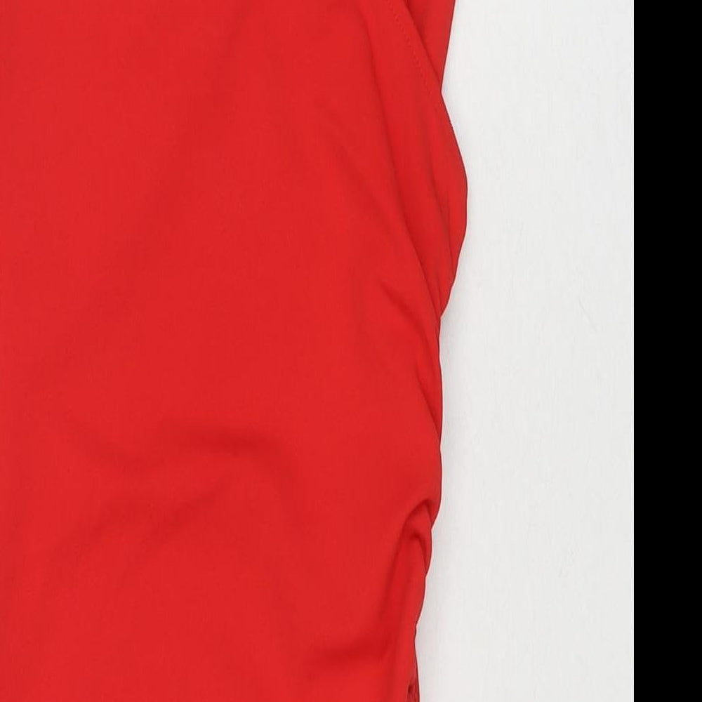 Divided by H&M Womens Red Polyester Mini Size 6 V-Neck Pullover