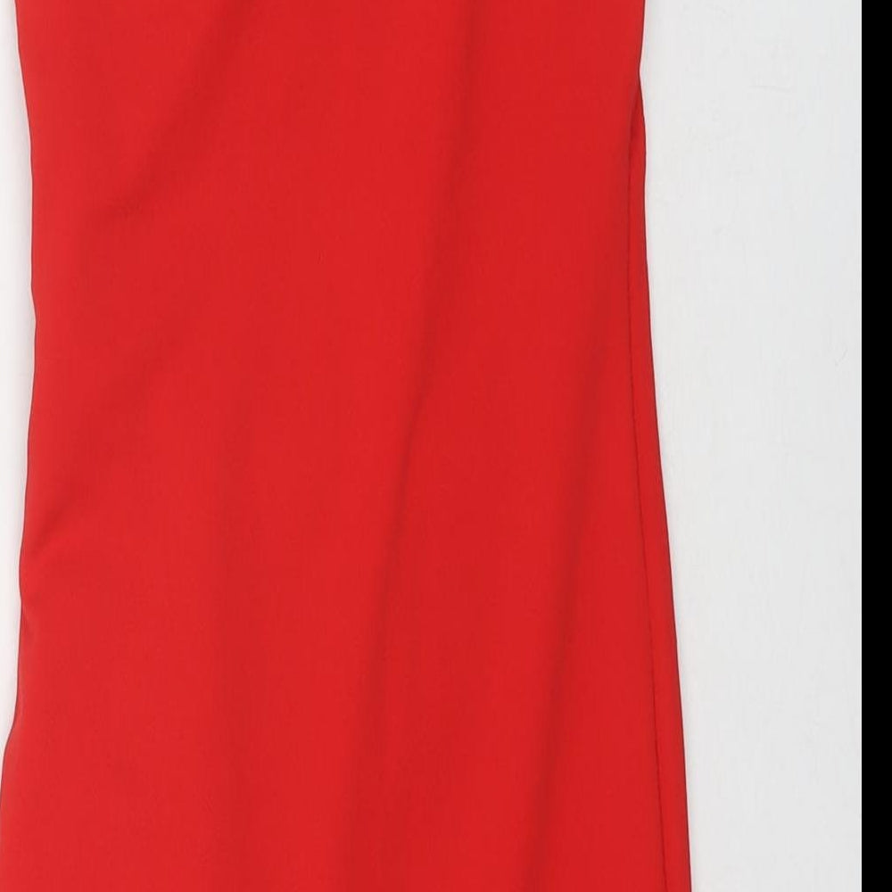 Divided by H&M Womens Red Polyester Mini Size 6 V-Neck Pullover