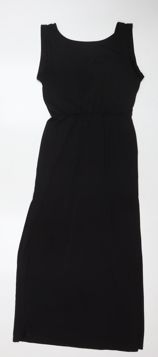 Divided by H&M Womens Black Polyester Maxi Size S V-Neck Pullover