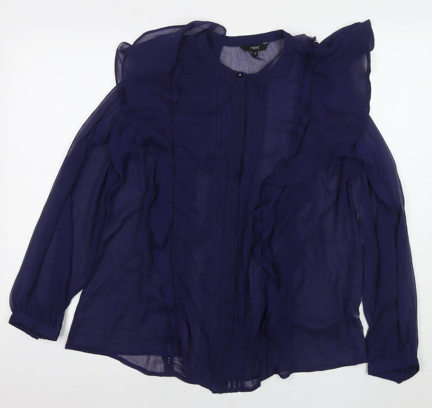 Womens UK Size 18 NEXT Blue Basic Button-Up