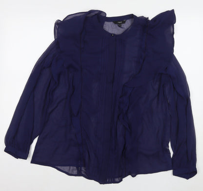 Womens UK Size 18 NEXT Blue Basic Button-Up