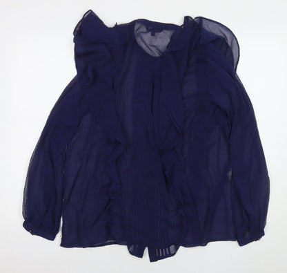 Womens UK Size 18 NEXT Blue Basic Button-Up